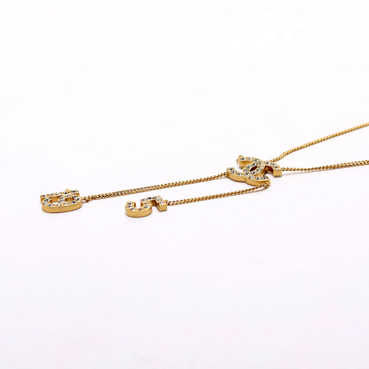 Crystal CC No5 No19 Pendant Necklace Gold