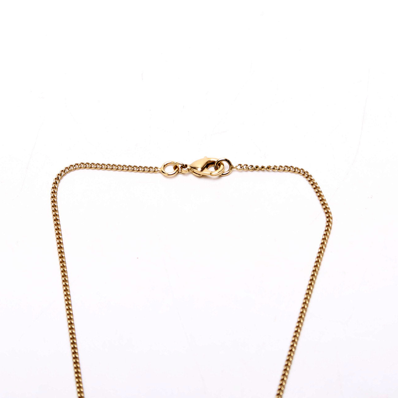 Crystal Bow CC Pearl Drop Necklace Gold