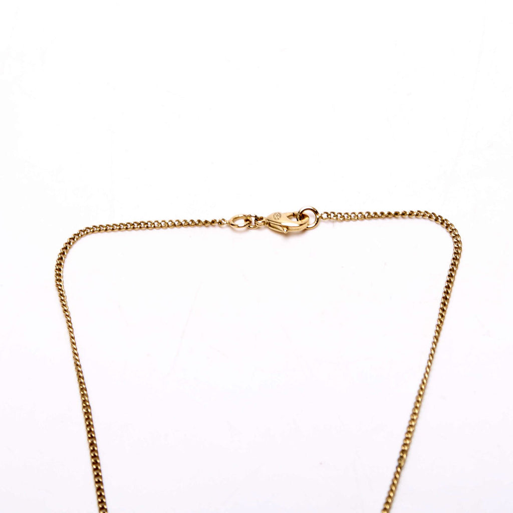 CC Crystal Pearl Drop Necklace Gold