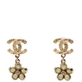 CC Flower Drop Earrings Gold