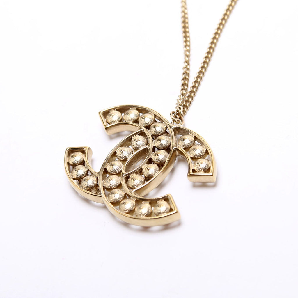 CC Pearl/Crystal Large Pendant Gold