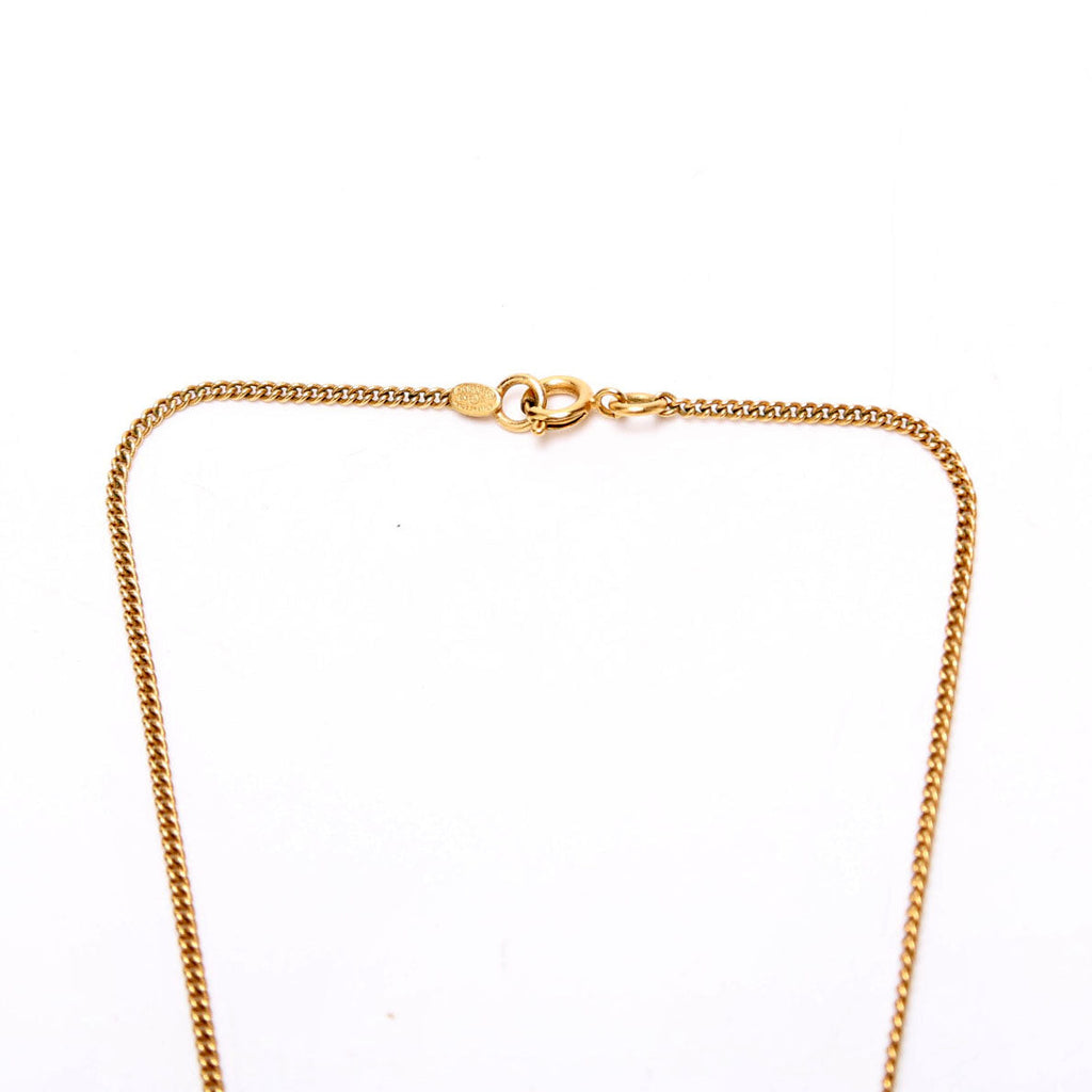 CC Rhinestone Thimble Necklace Gold