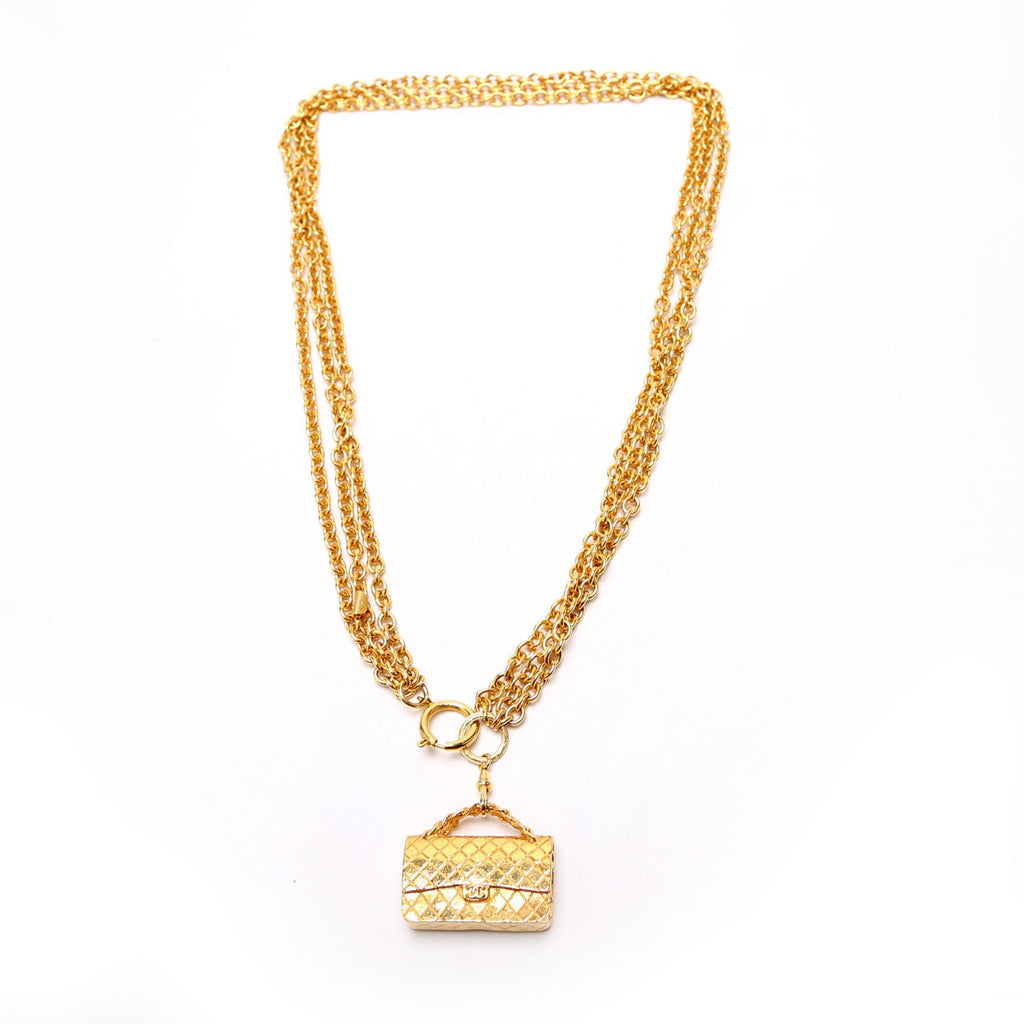 Classic Flap Charm Waist Chain Belt Size 70/28 Gold