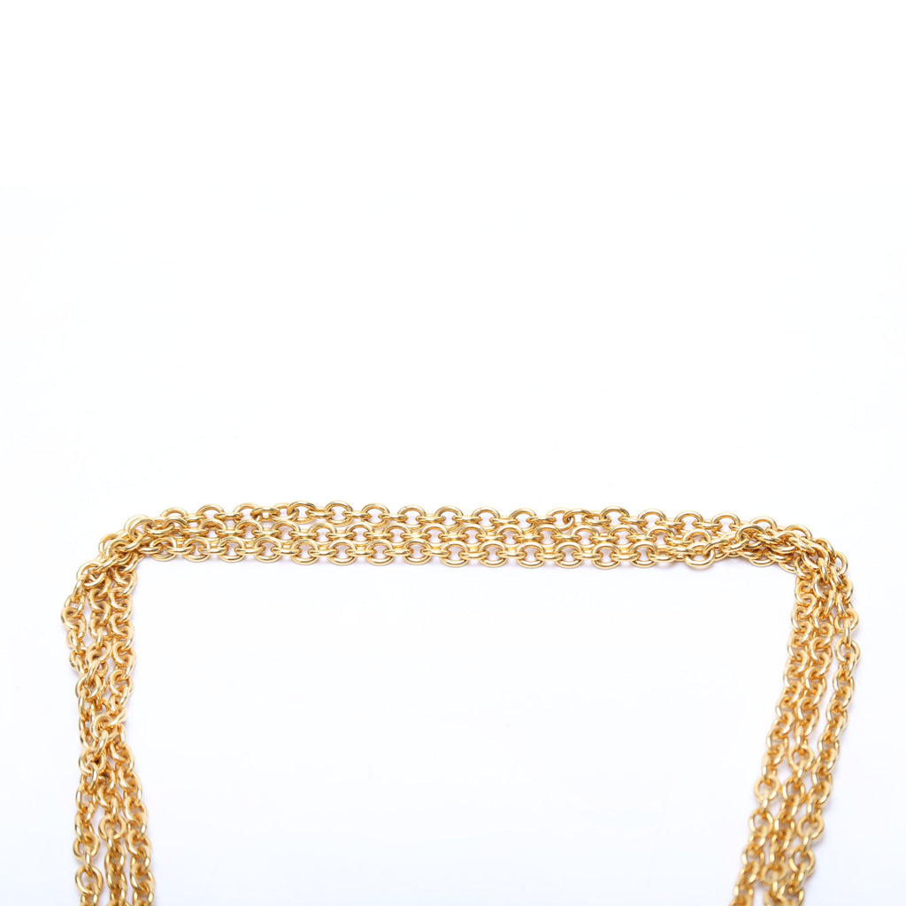 Classic Flap Charm Waist Chain Belt Size 70/28 Gold