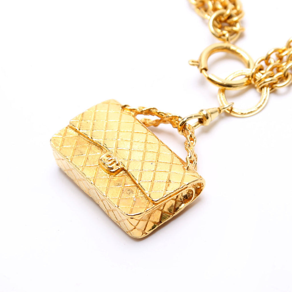 Classic Flap Charm Waist Chain Belt Size 70/28 Gold