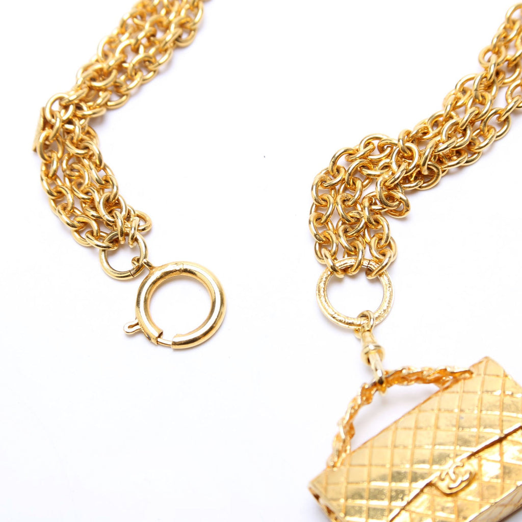 Classic Flap Charm Waist Chain Belt Size 70/28 Gold