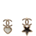 Crystal CC Star/Heart Earrings Gold
