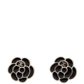 Camellia Flower Resin Earrings Black/White