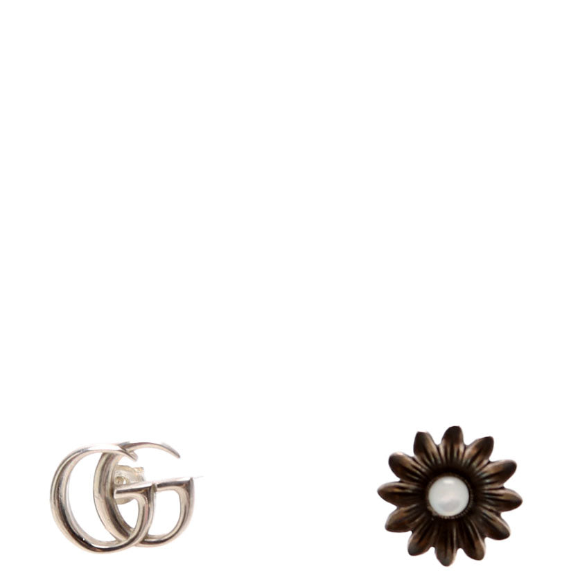 GG Mother Of Pearl Flower Stud 925 Earrings Silver