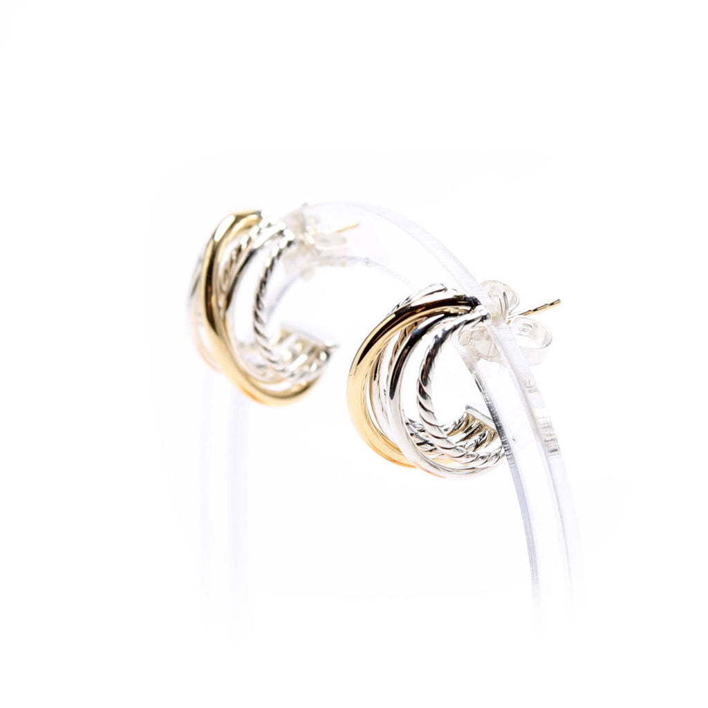 Crossover Shrimp 19.5MM Earrings 925/750