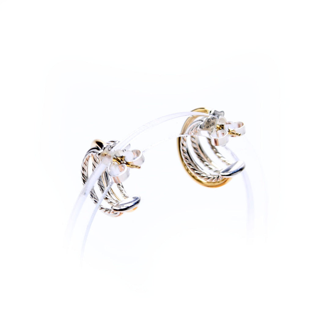Crossover Shrimp 19.5MM Earrings 925/750