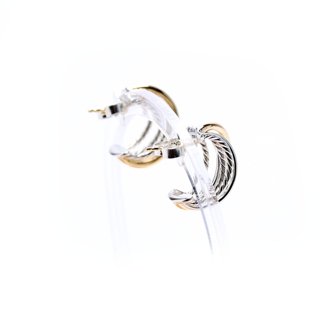 Crossover Shrimp 19.5MM Earrings 925/750