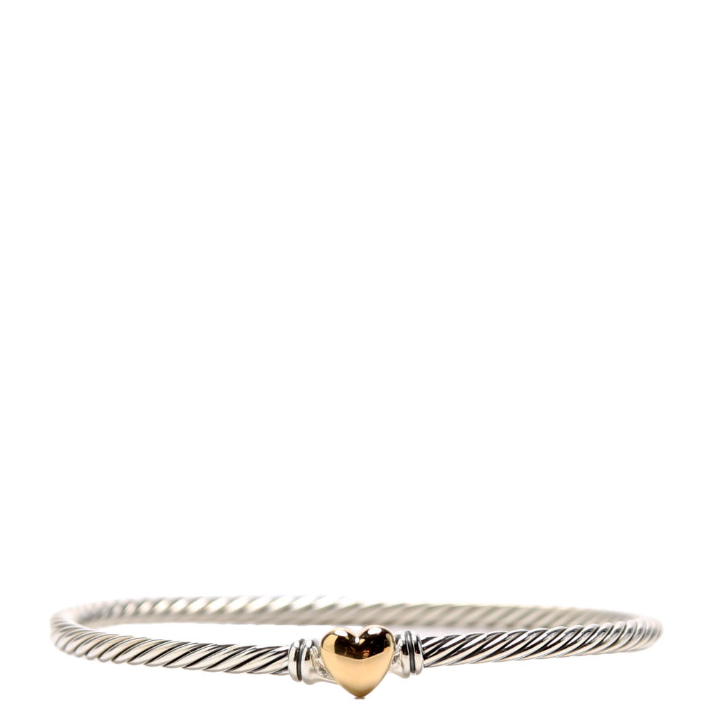 Classic Cable Heart Station Bracelet 3MM 925/750