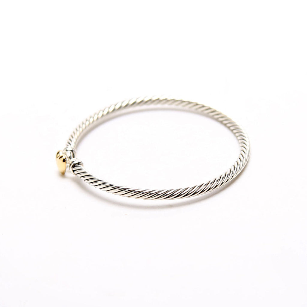 Classic Cable Heart Station Bracelet 3MM 925/750
