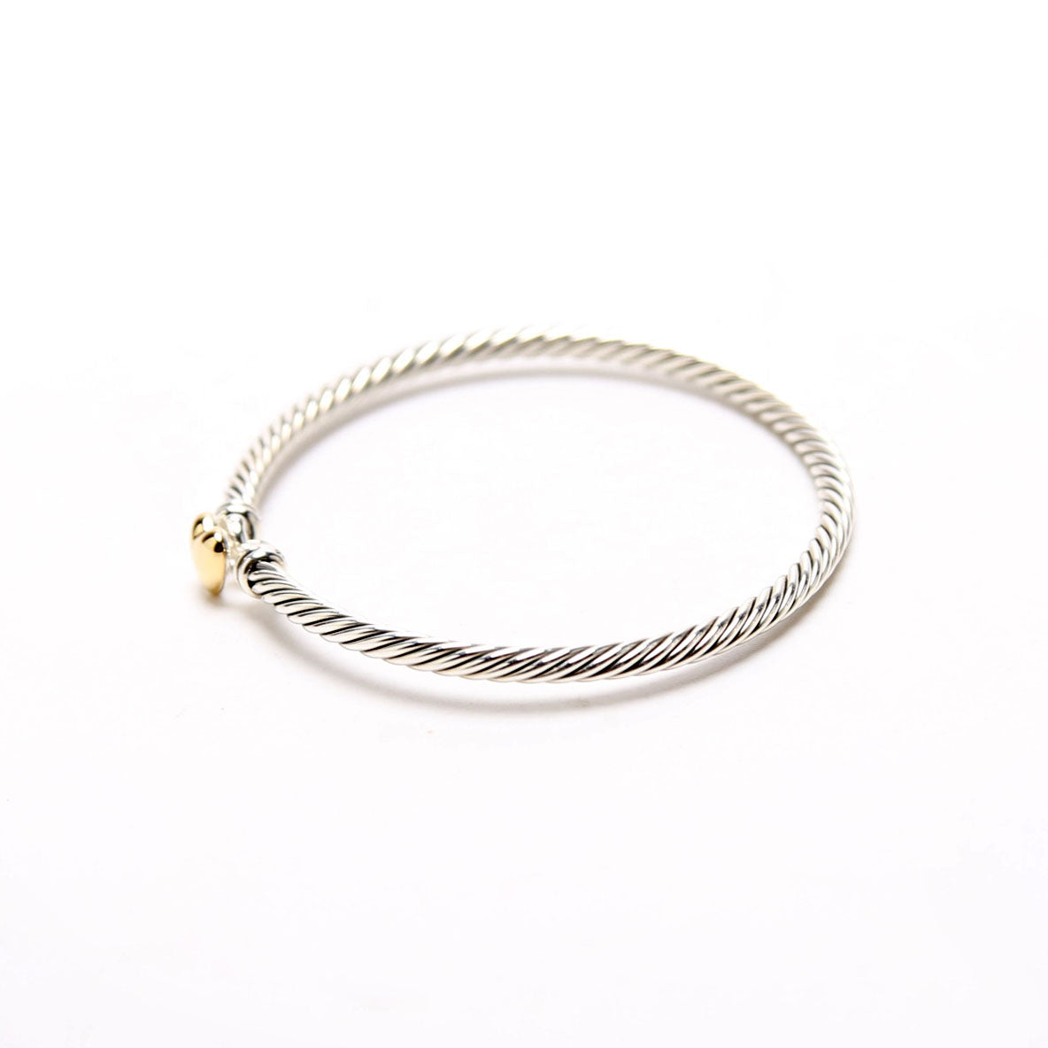 Classic Cable Heart Station Bracelet 3MM 925/750