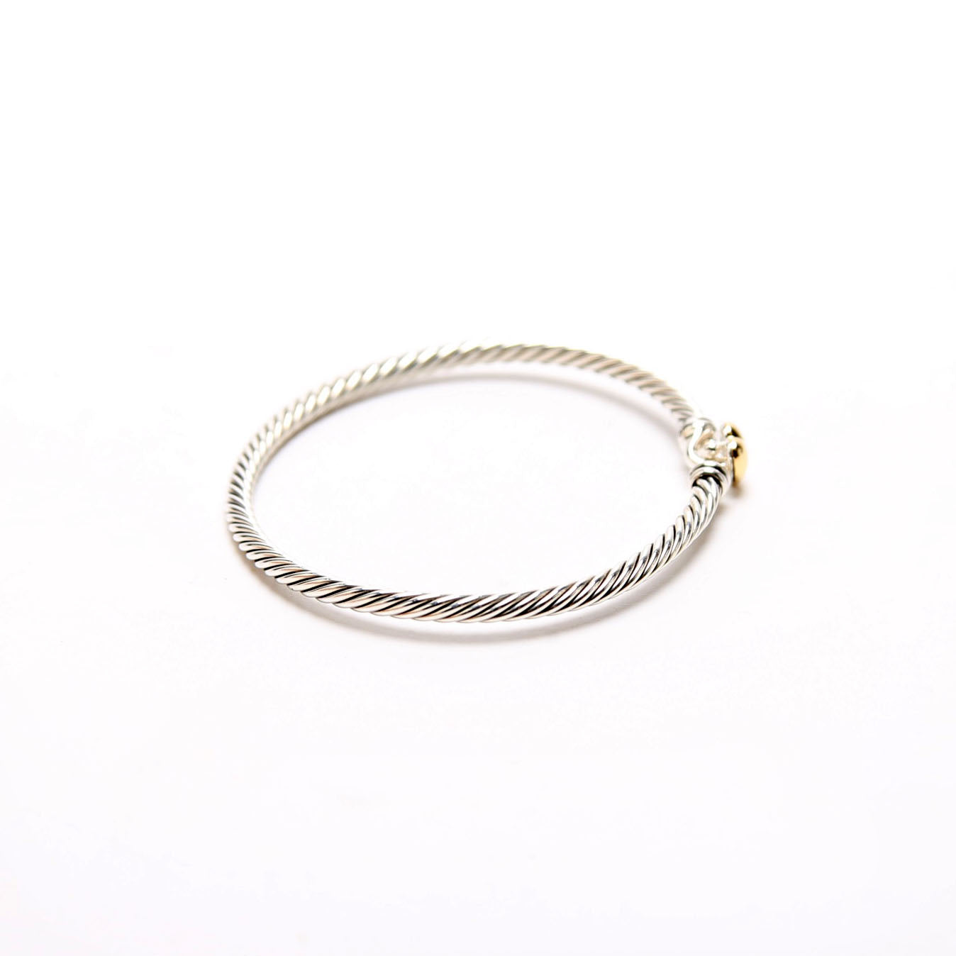 Classic Cable Heart Station Bracelet 3MM 925/750
