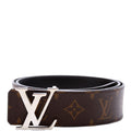 LV Initiales 30MM Reversible Leather/Monogram Belt Size 80/32 Brown/Black
