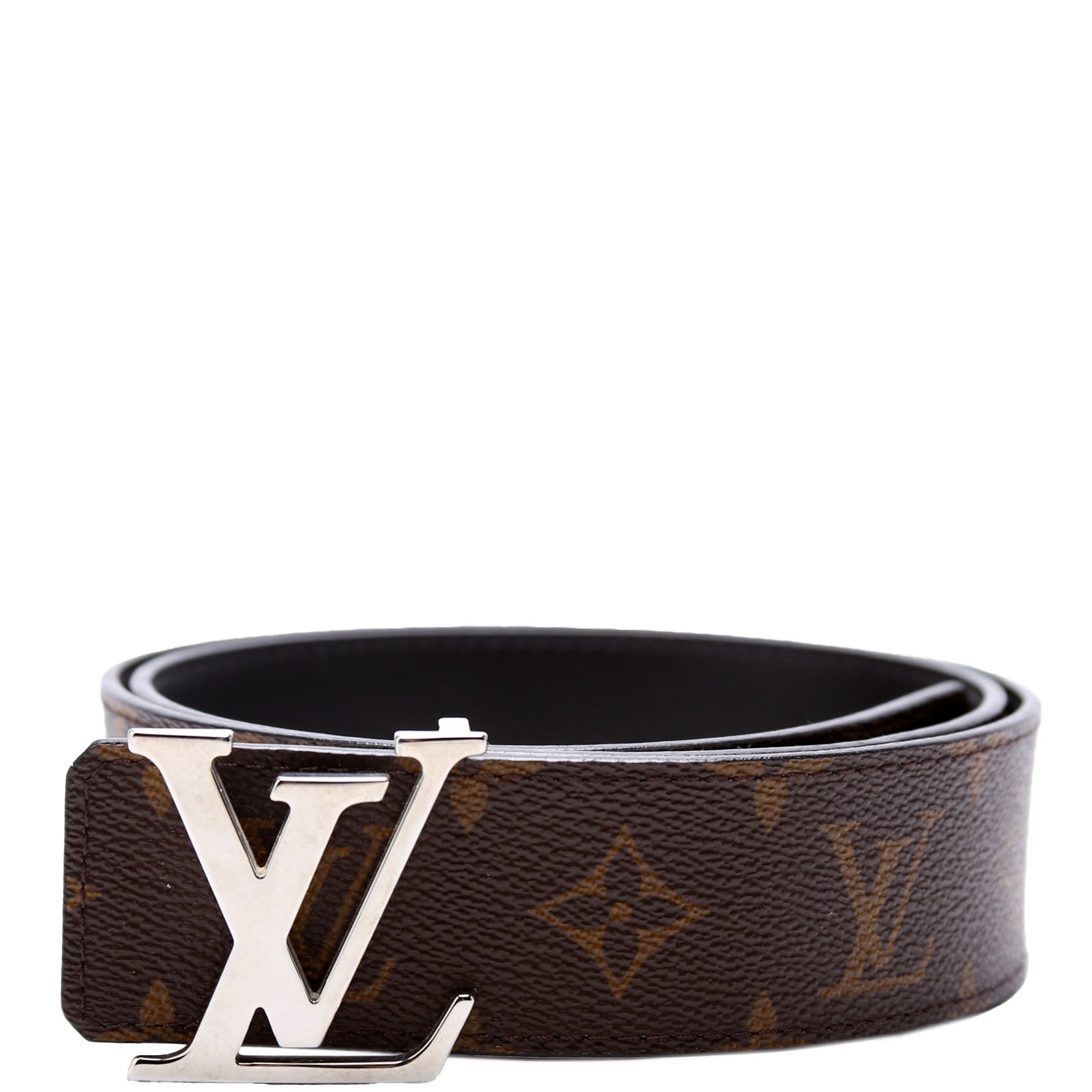 LV Initiales 30MM Reversible Leather/Monogram Belt Size 80/32 Brown/Black
