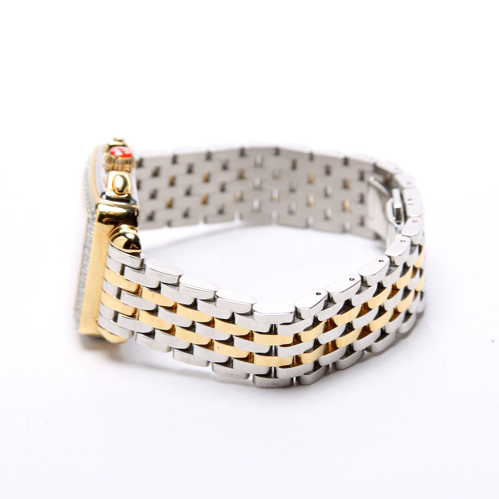 Deco High Shine Two Tone With 0.65CW Diamonds Silver/Gold