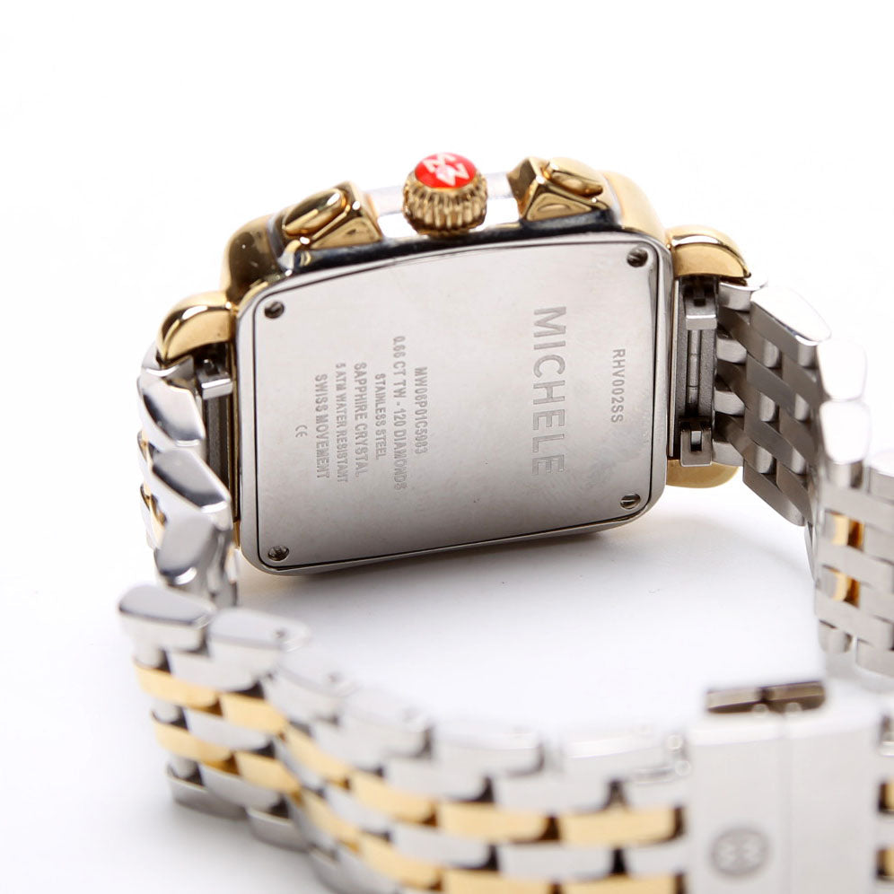Deco High Shine Two Tone With 0.65CW Diamonds Silver/Gold
