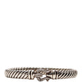 Sculpted Buckle Hinge 7MM Bracelet Pave Diamonds/925