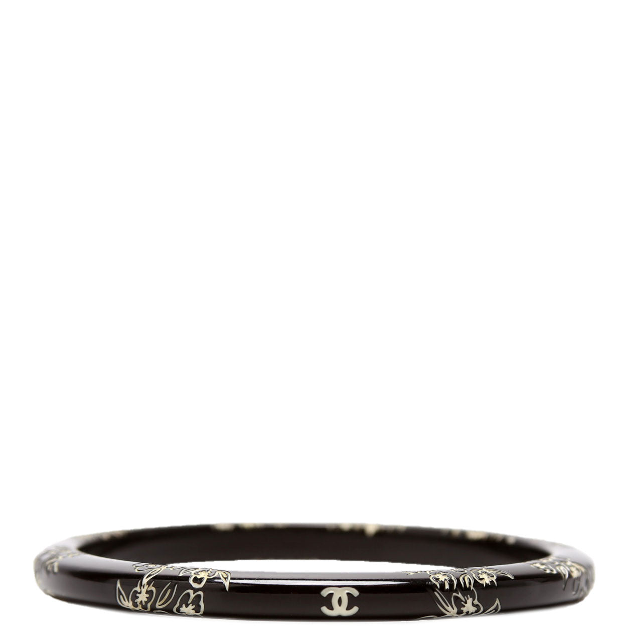 Camellia Bangle Bracelet Black/White