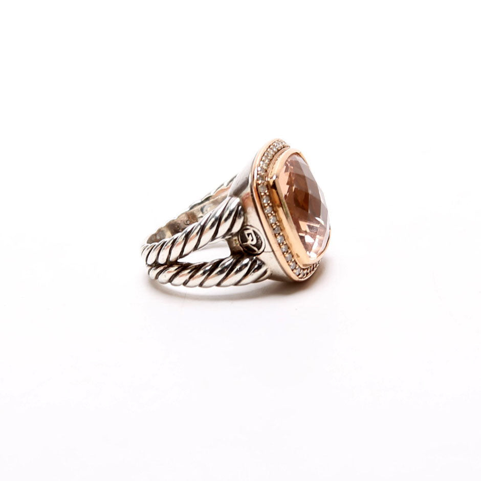 Albion 14MM Ring Morganite/925/750 Size 7 Pink