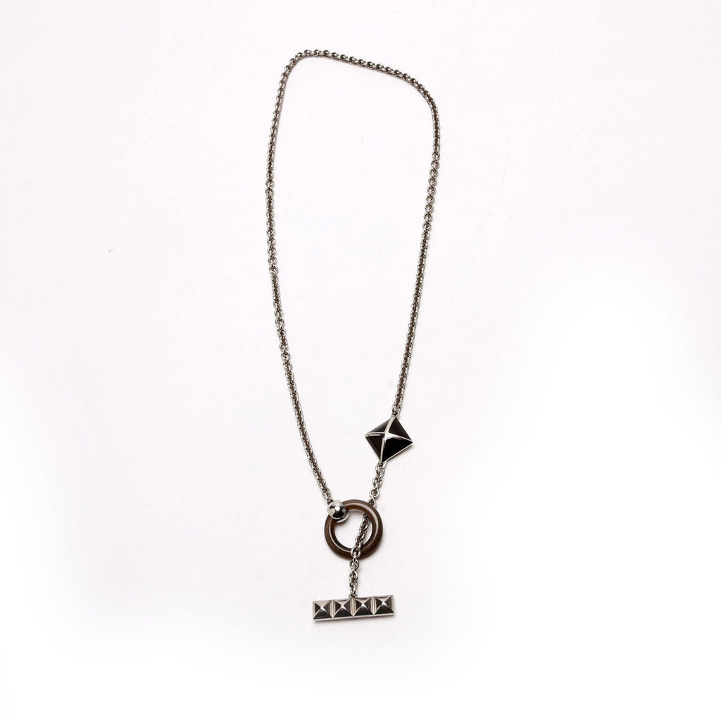 Medor XO Pendant Necklace Silver/Black