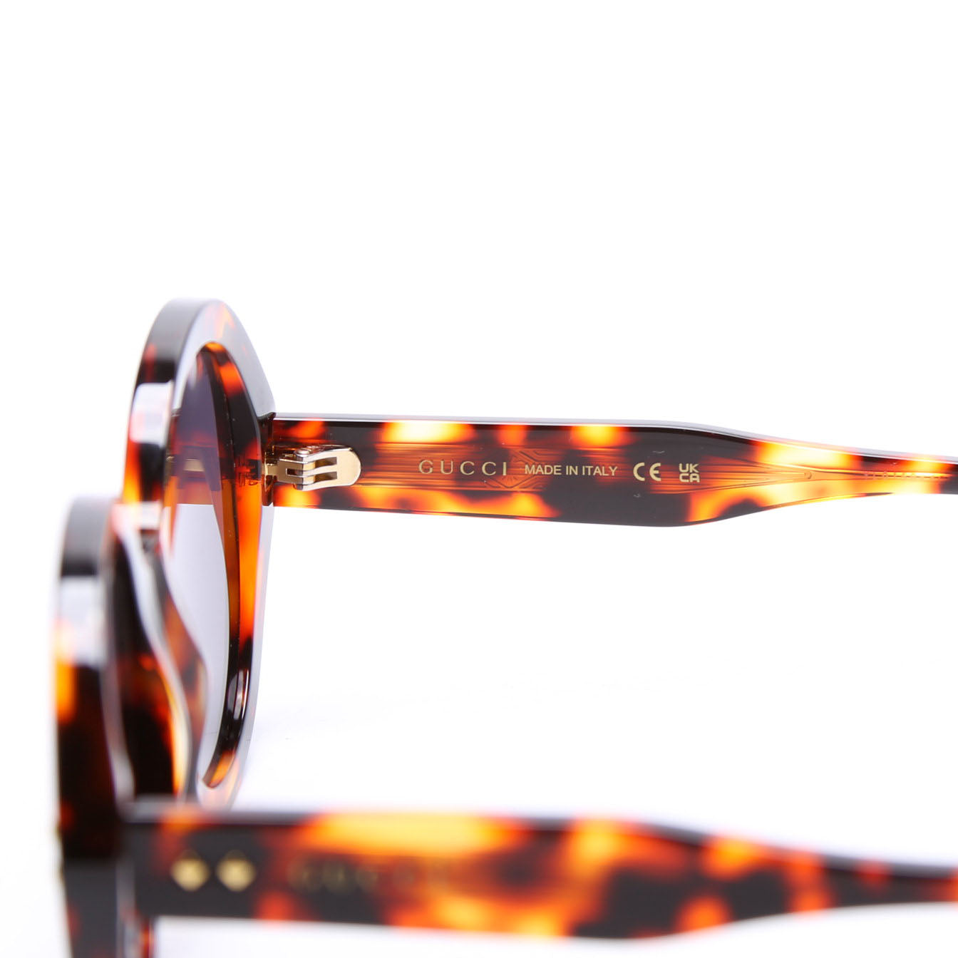 GG1081S Round Acetate Sunglasses Brown