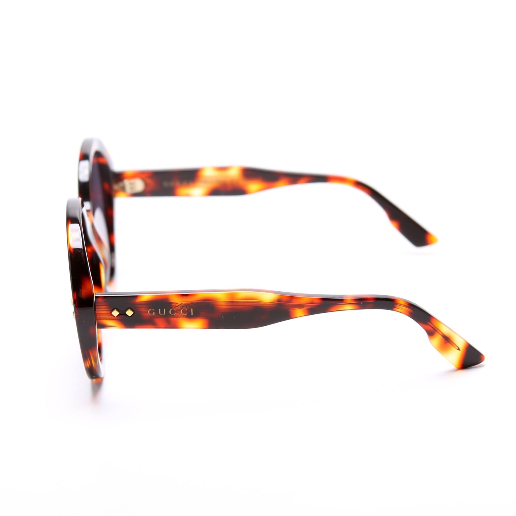 GG1081S Round Acetate Sunglasses Brown