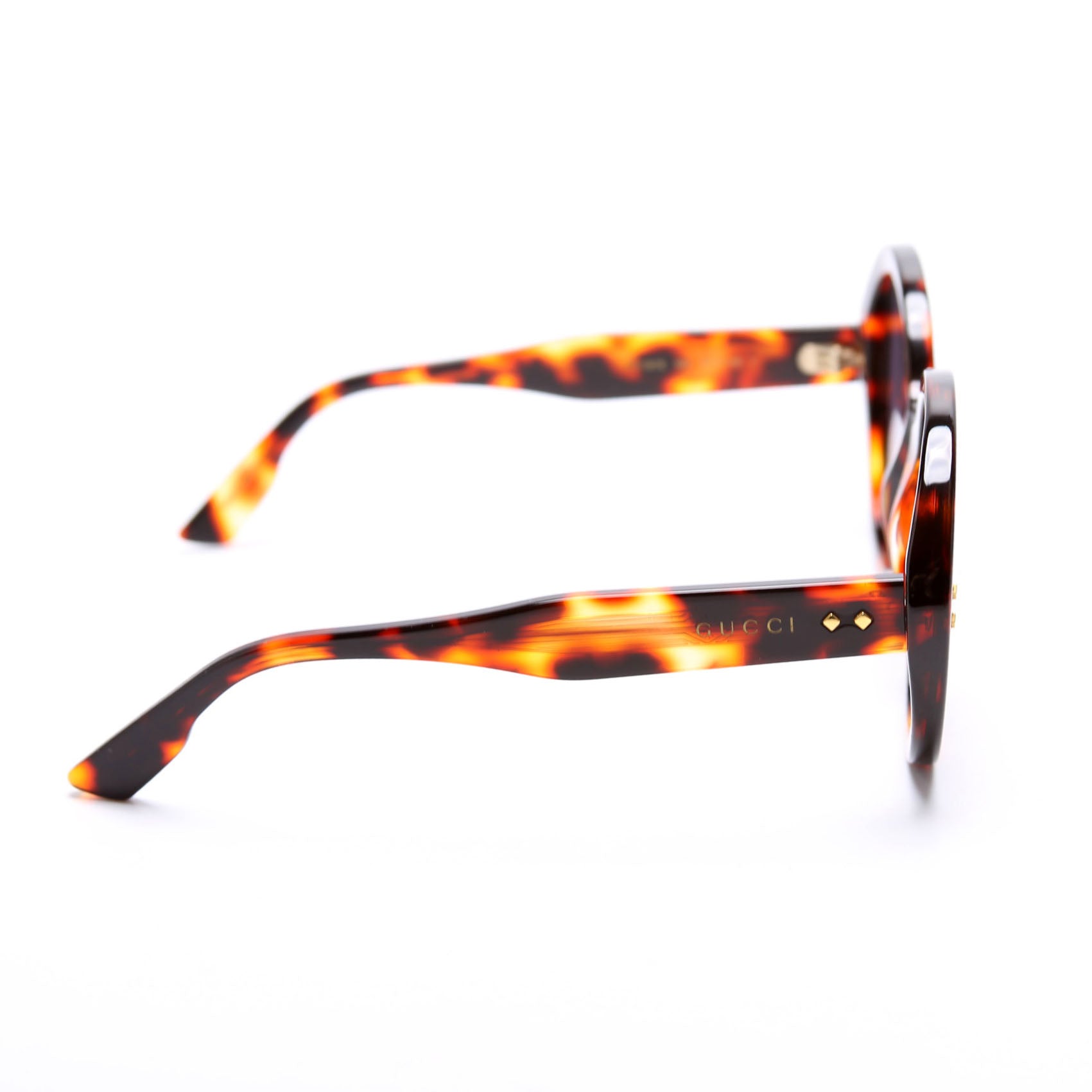 GG1081S Round Acetate Sunglasses Brown
