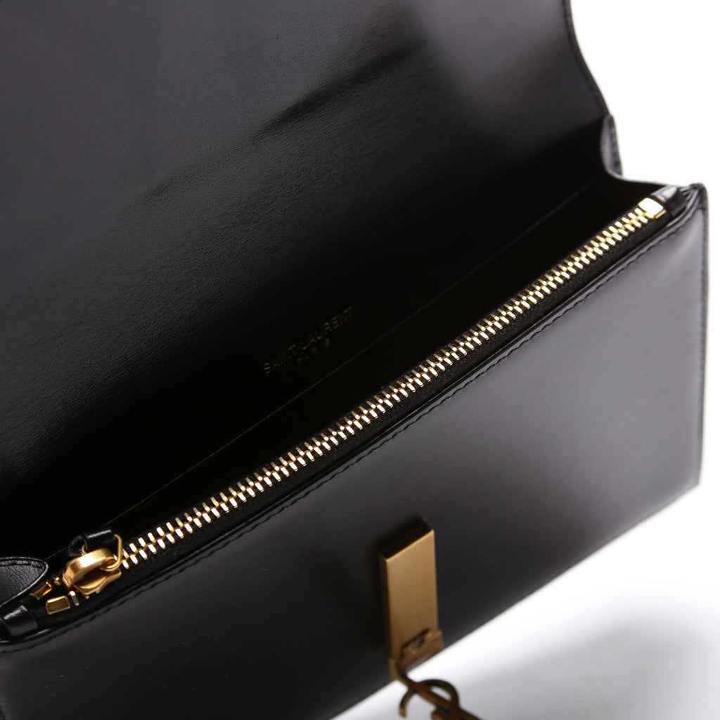 SAINT LAURENT 785281 Cassandre Envelope Belt Bag Calfskin Black
