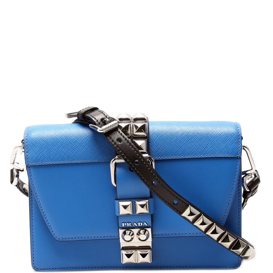 City Studded Crossbody Calfskin Blue