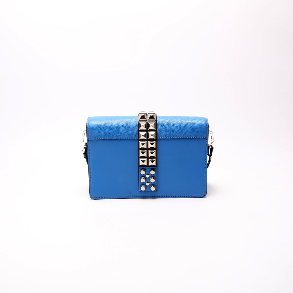 City Studded Crossbody Calfskin Blue