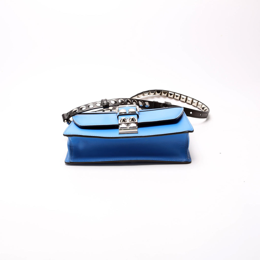 City Studded Crossbody Calfskin Blue