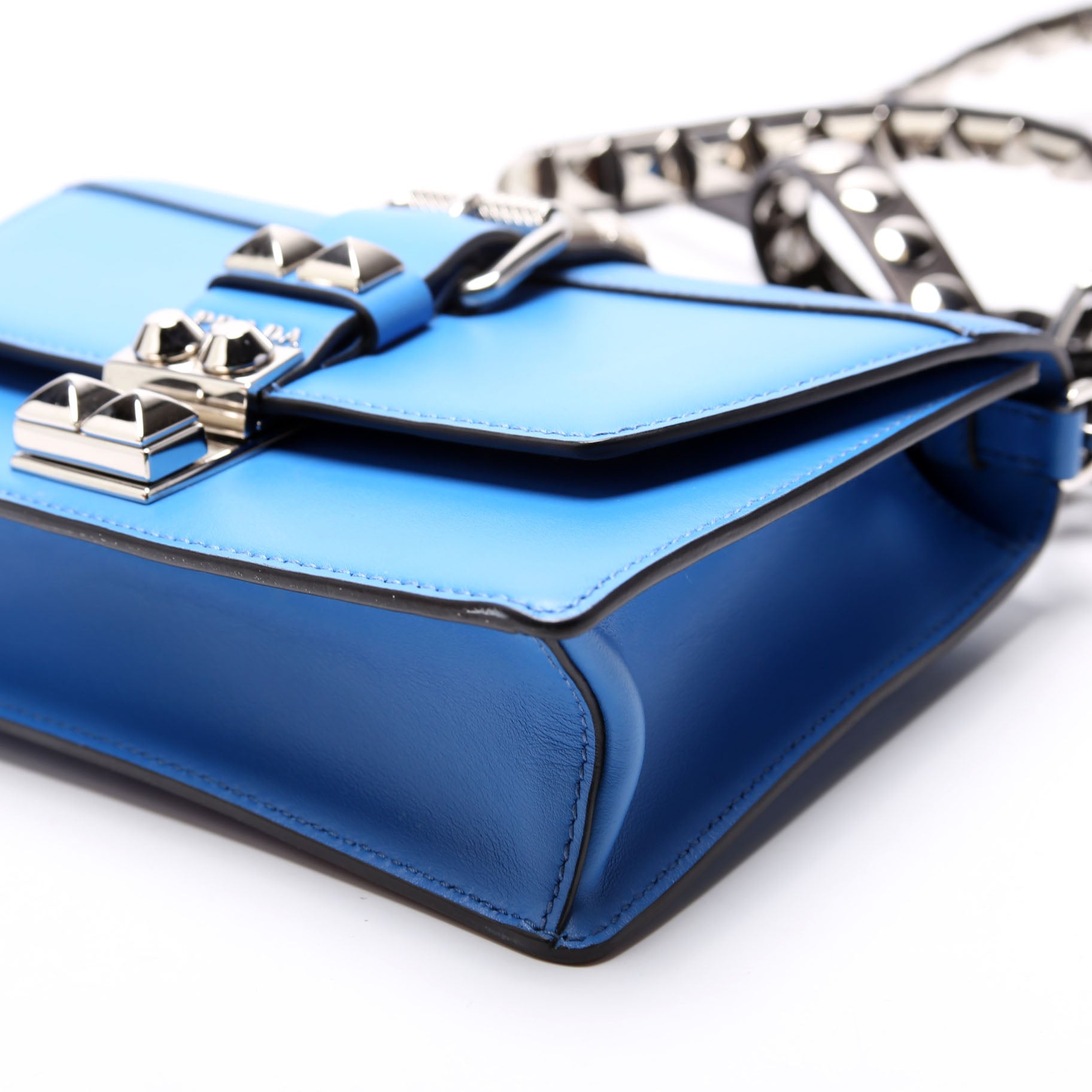 City Studded Crossbody Calfskin Blue