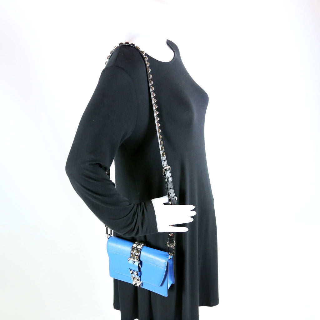 City Studded Crossbody Calfskin Blue