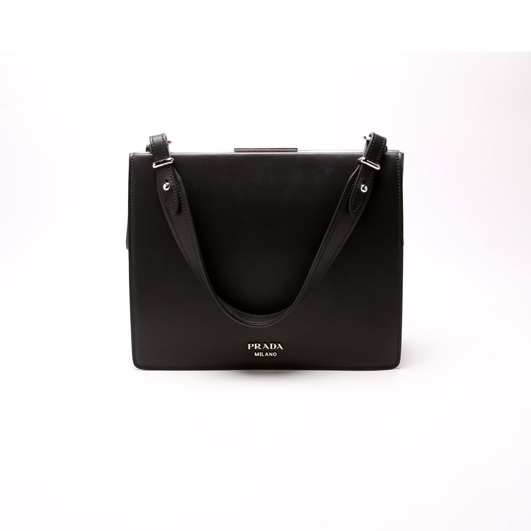 City Calfskin Palm Tree Print Frame Bag