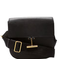 T Clasp Tara Crossbody Grained Calfskin Black