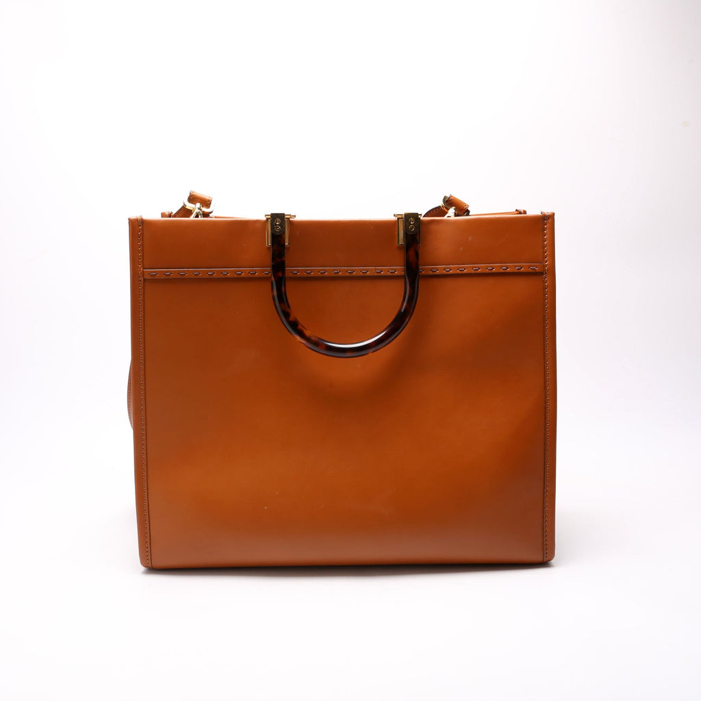 Fendi 8BH386 Sunshine Shopper Medium Leather Brown
