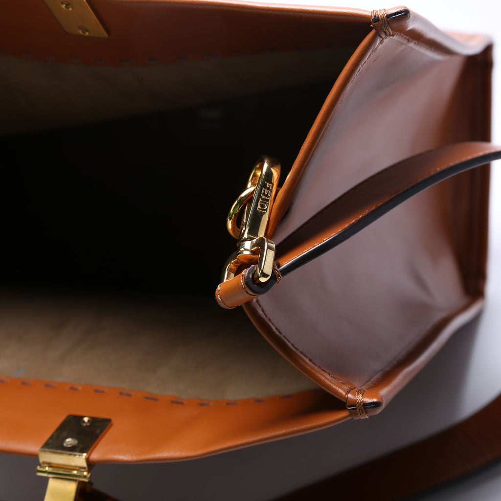 Fendi 8BH386 Sunshine Shopper Medium Leather Brown