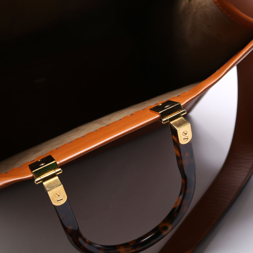 Fendi 8BH386 Sunshine Shopper Medium Leather Brown
