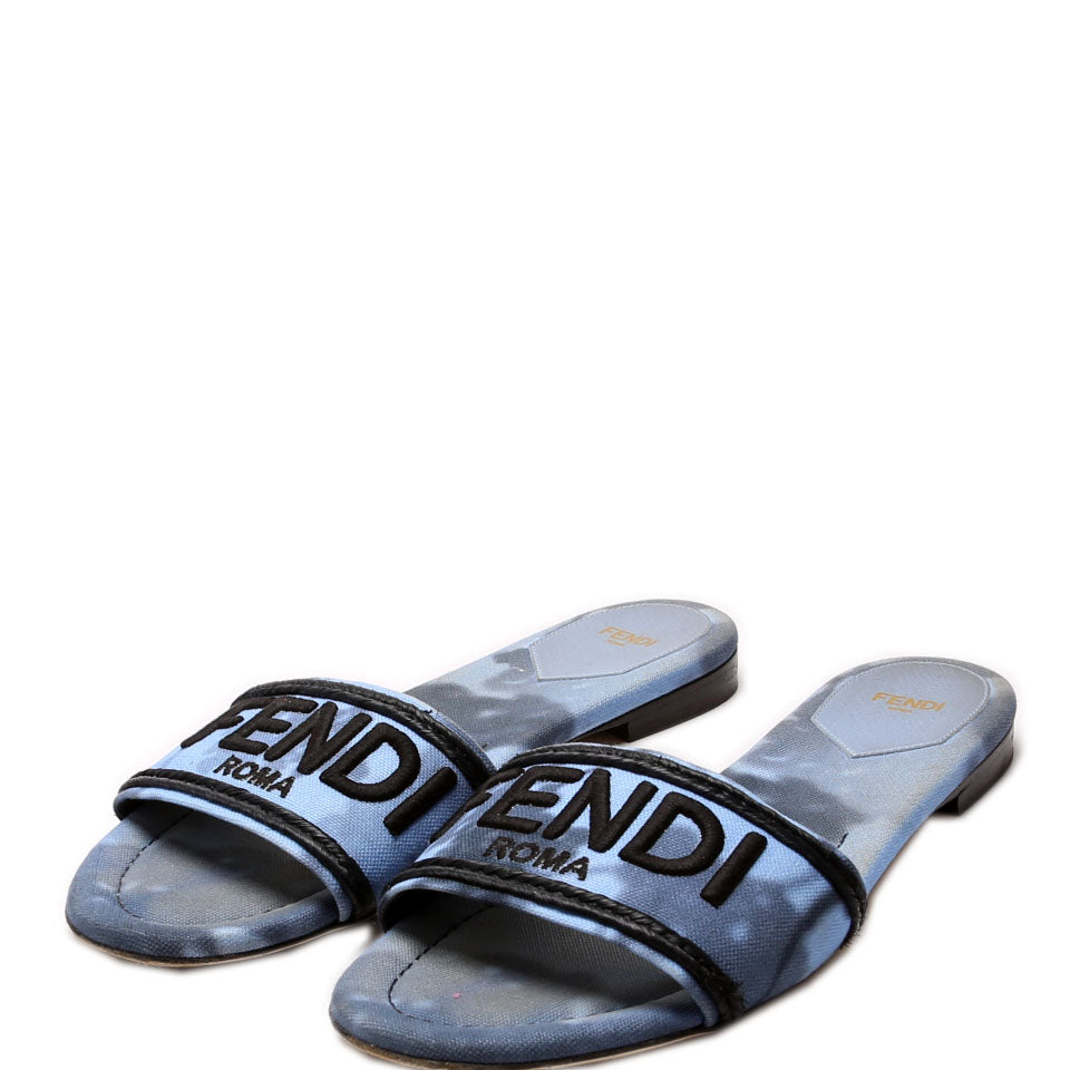 Roma Floral Logo Canvas Slides Size 40 Blue/Black