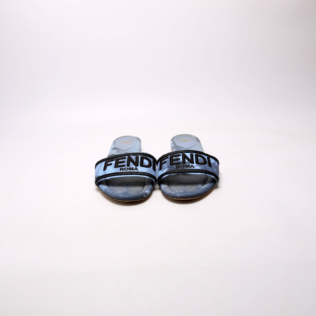 Roma Floral Logo Canvas Slides Size 40 Blue/Black