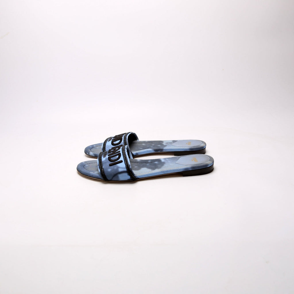 Roma Floral Logo Canvas Slides Size 40 Blue/Black