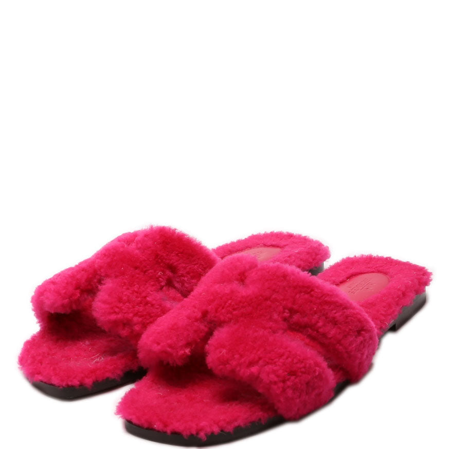Oran Woolskin Sandals Size 38 Pink