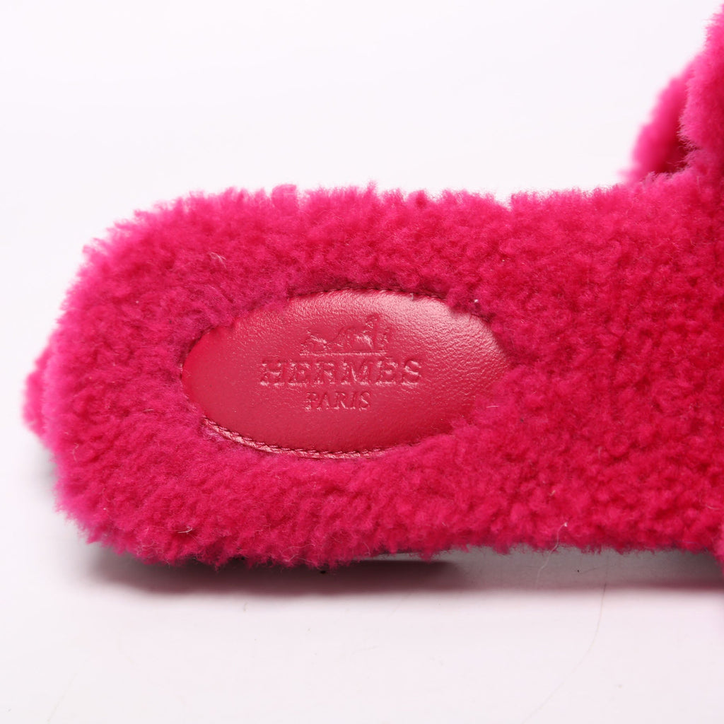 Oran Woolskin Sandals Size 38 Pink