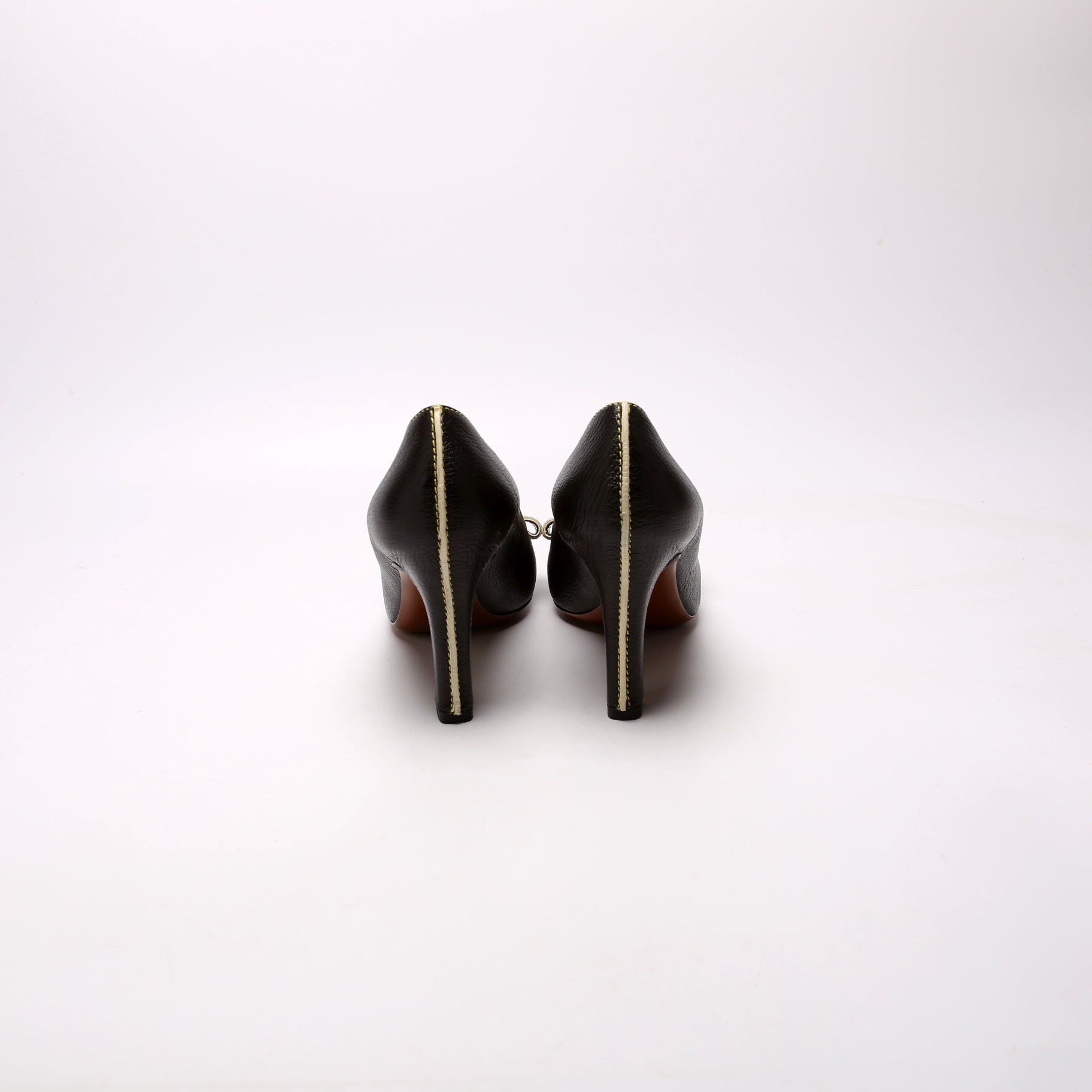 Sienne Suhali Leather Pumps Size 35 Black/Beige