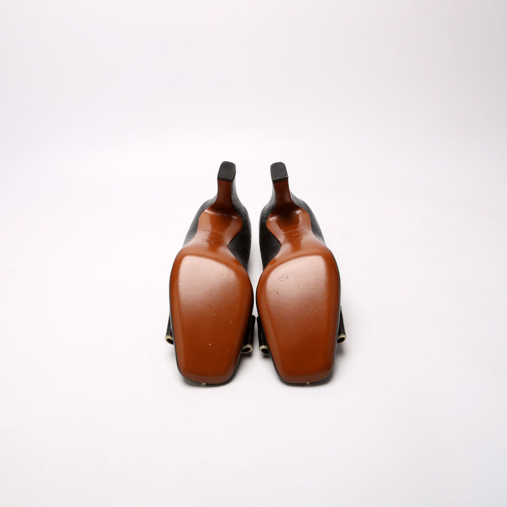 Sienne Suhali Leather Pumps Size 35 Black/Beige