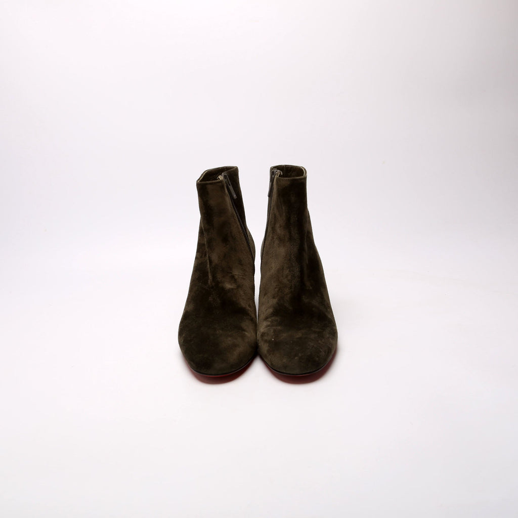Turela 55MM Suede Ankle Boots Size 38 Green